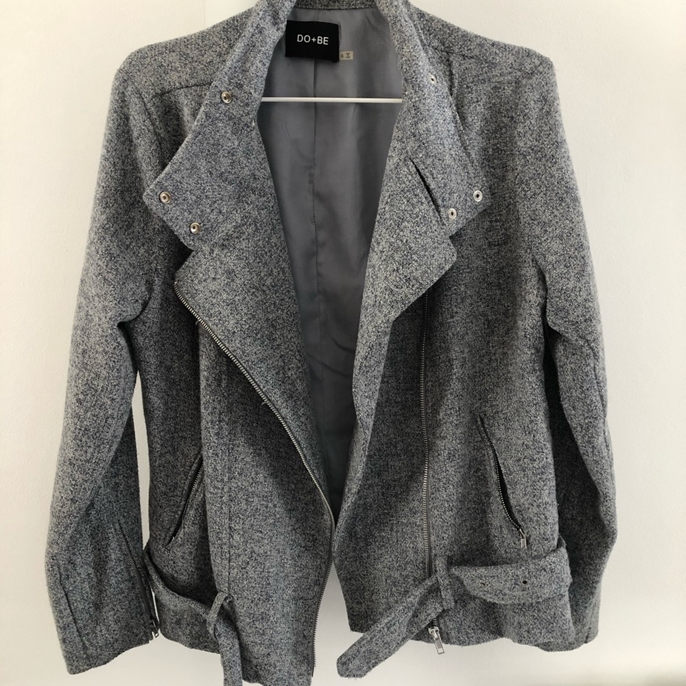 Grey Aviator Buckle Jacket